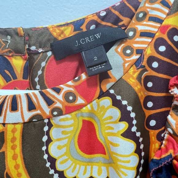 J. Crew Sleeveless Floral Silk Top Size 2 - Picture 4 of 5